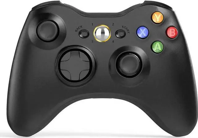 Main image of Wireless Controller Compatible with Xbox 360 2.4GHZ Gamepad Joy Standick Wireless Controller Compatible with Xbox 360 PC Windows 781011 with Receiver - Black
