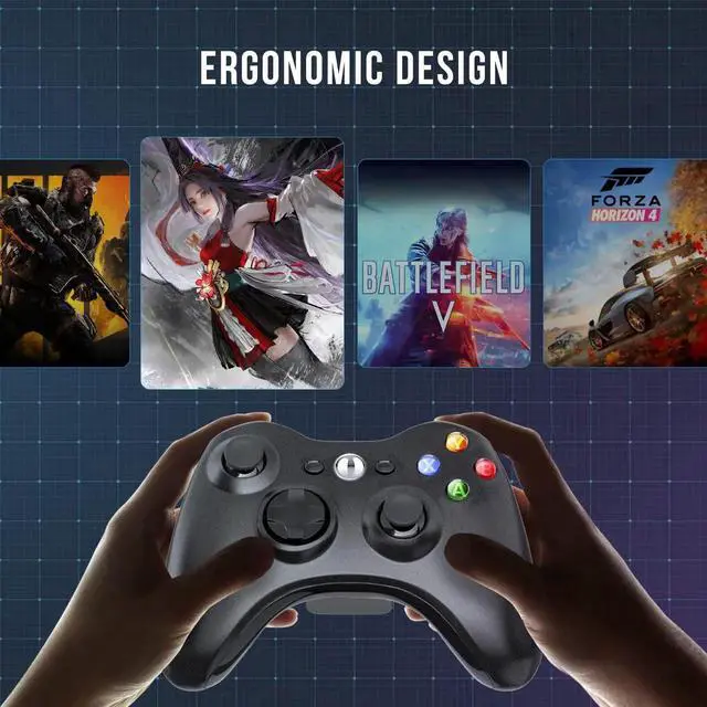 Alt view image 2 of 7 - Wireless Controller Compatible with Xbox 360 2.4GHZ Gamepad Joy Standick Wireless Controller Compatible with Xbox 360 PC Windows 781011 with Receiver - Black