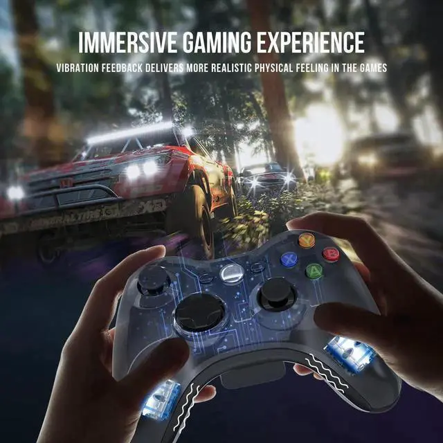 Alt view image 5 of 7 - Wireless Controller Compatible with Xbox 360 2.4GHZ Gamepad Joy Standick Wireless Controller Compatible with Xbox 360 PC Windows 781011 with Receiver - Black