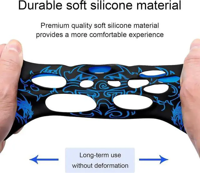 Alt view image 6 of 6 - Controller Skin for Xbox-One, BRHE Anti-Slip Silicone Cover Protector Case Accessories Set for Microsoft Xbox 1 Wireless/Wired Gamepad Joystick with 2 Thumb Grips Caps Blue