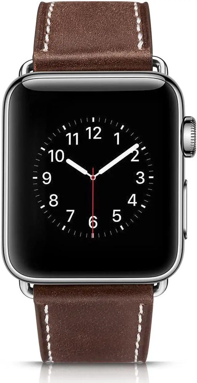 Alt view image 2 of 6 - Werleo Compatible with Apple Watch Band 38mm 40mm Genuine Leather Watch Strap Compatible with Apple Watch Series 4 (40mm) Series 3 Series 2 Series 1 (38mm) Sport and Edition