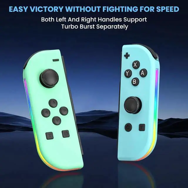 Alt view image 4 of 7 - Joy Cons for Switch Controllers, Wireless L/R Joy Con Controllers for Switch with Dual Vibration, RGB Light, Motion Control, and One-key Awake