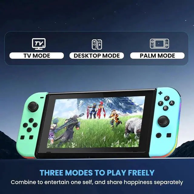 Alt view image 7 of 7 - Joy Cons for Switch Controllers, Wireless L/R Joy Con Controllers for Switch with Dual Vibration, RGB Light, Motion Control, and One-key Awake