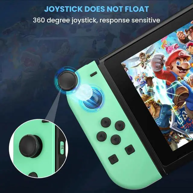 Alt view image 5 of 7 - Joy Cons for Switch Controllers, Wireless L/R Joy Con Controllers for Switch with Dual Vibration, RGB Light, Motion Control, and One-key Awake
