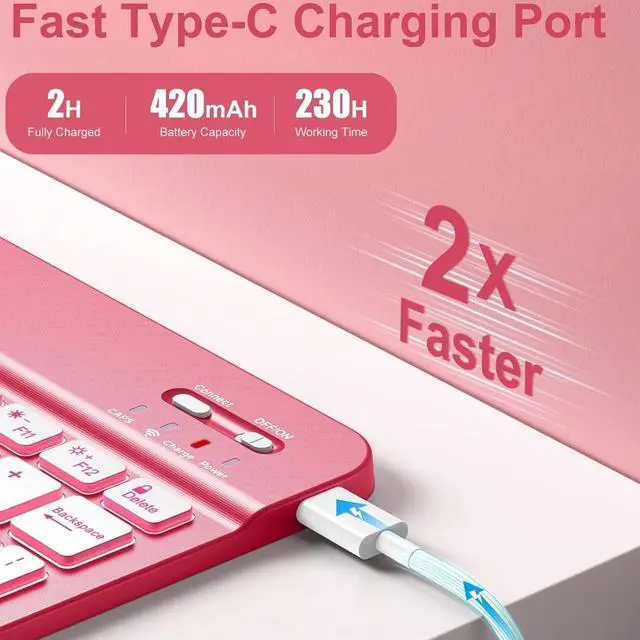 Alt view image 5 of 5 - iPad 11th generation keyboard protection case with 10.9-inch seven-color backlight, 9th generation tablet shell, air magnetic attachment, pen slot on the top, split design, suitable for all models.