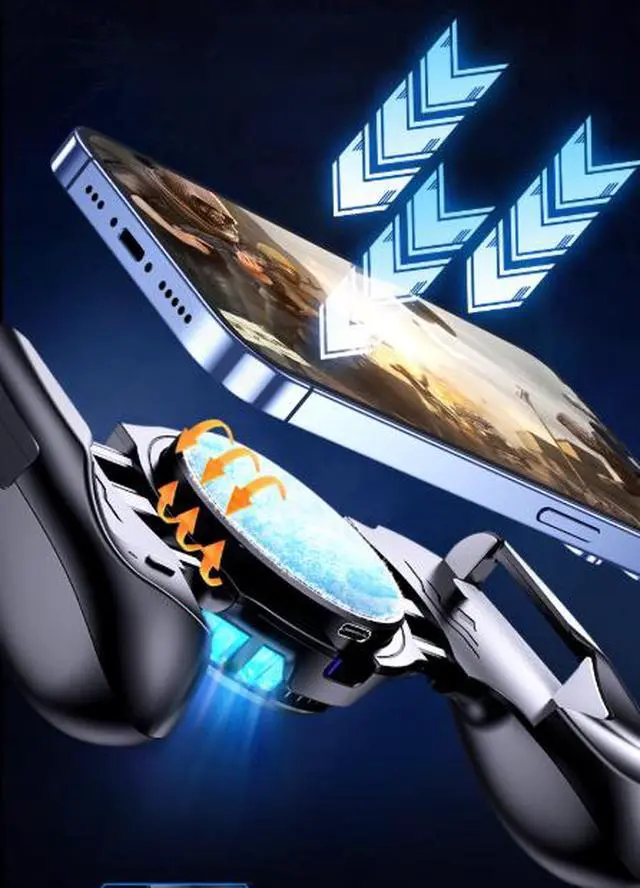 Alt view image 4 of 5 - Mobile semiconductor-based cooling for temperature reduction and heat dissipation JK01S. Mobile game "Honor of Kings" and "Fortnite" fan back clip controller.