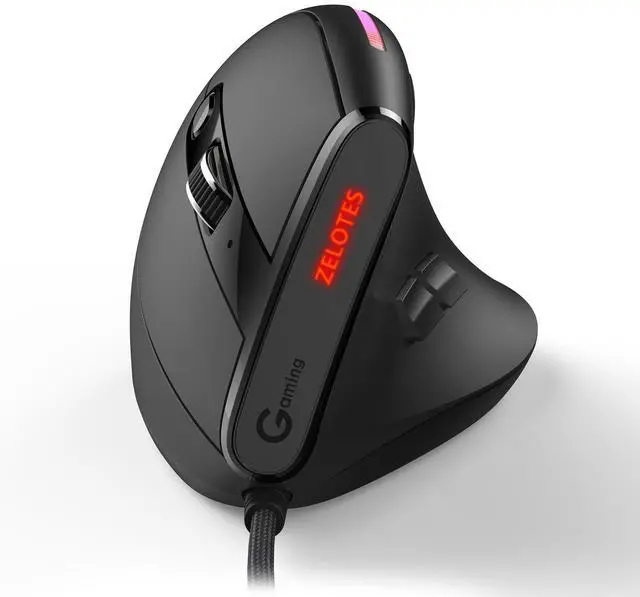 Main image of The ZELOTES T50RGB vertical grip ergonomic programming gaming notebook with wired mouse