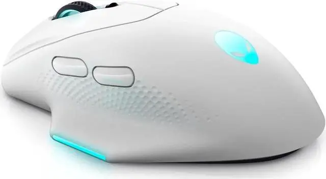 Alt view image 5 of 5 - ALIENWARE WIRELESS GAMING MOUSE 26000DPI ,2.4GHz Wireless USB Wired DUAL-MODE BATTERY LIFE 140 hour NON-SLIP GRIP - AW620M Lunar Light