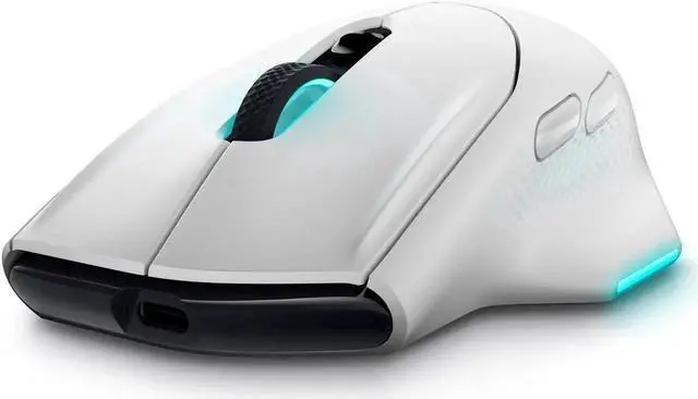 Alt view image 4 of 5 - ALIENWARE WIRELESS GAMING MOUSE 26000DPI ,2.4GHz Wireless USB Wired DUAL-MODE BATTERY LIFE 140 hour NON-SLIP GRIP - AW620M Lunar Light