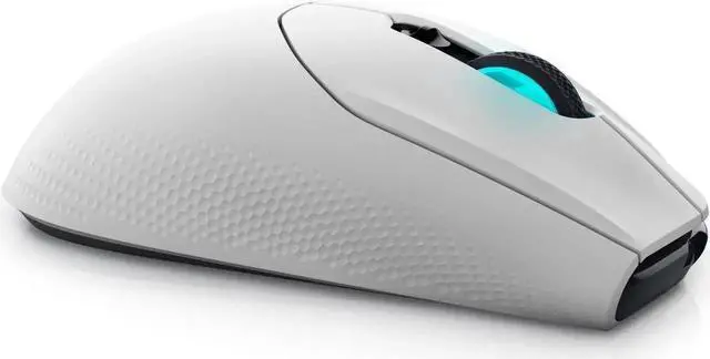 Alt view image 2 of 5 - ALIENWARE WIRELESS GAMING MOUSE 26000DPI ,2.4GHz Wireless USB Wired DUAL-MODE BATTERY LIFE 140 hour NON-SLIP GRIP - AW620M Lunar Light