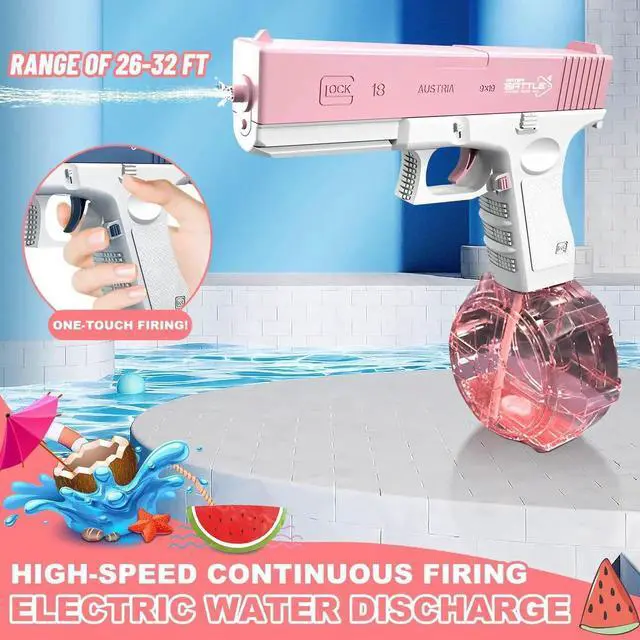 Alt view image 3 of 7 - Electric Water Pistol for Adults and Children, 434 CC+ 58 CC Large Capacity Strongest Water Sprayer Summer Pool Beach Party Toy