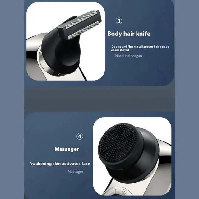 Alt view image 6 of 7 - Bawldy Shaver Pro, Bawldy Pro, 9D Floating Head Shaver for Bald Men, 6-in-1 Detachable Head Shavers, IPX7 Waterproof Wet Dry Shaving, Intelligent LED Display, Rechargeable Cordless Razor