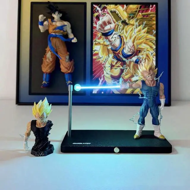Alt view image 5 of 6 - Dragon Ball Kakarotto Son Goku Kamehameha Wave Magnetic Light Lamp Model Ornament Anime Peripheral Toys Gifts Modle B