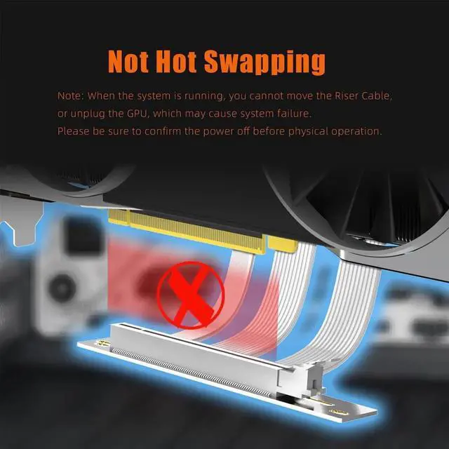 Alt view image 4 of 7 - wusu 200mm PCIe 5.0 Riser Cable for RTX5090 RTX4090 RX9070 RX7900, Compatible with PCIe 5.0/4.0 GPUs, 90 Degree Right Angle for Vertical GPU Mount