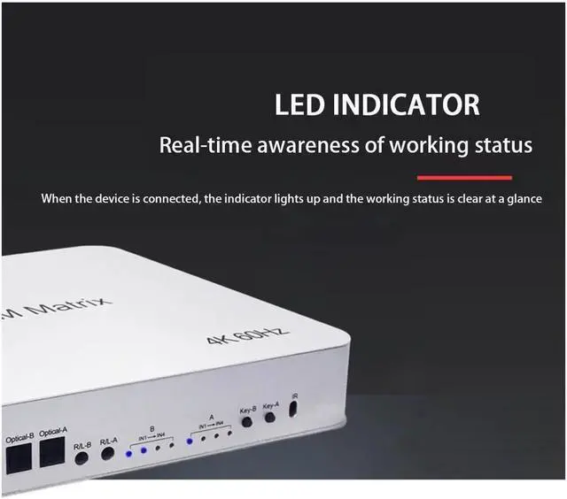 Alt view image 7 of 7 - 4X2 HDMI KVM Switch Matrix 4Port Dual Monitor Extended Display 4K 60Hz Supports USB2.0 Devices Control Up to 4 Computers