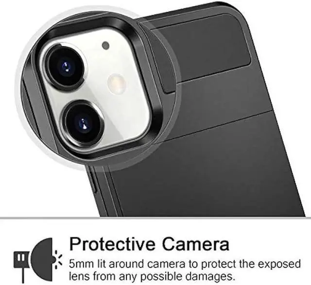 Alt view image 3 of 6 - Vofolen Case for iPhone 11 Case Wallet Credit Card Holder ID Slot Sliding Door Hidden Pocket Anti-Scratch Dual Layer Hybrid Bumper Armor Protective Hard Shell Back Cover for iPhone 11 6.1 Black