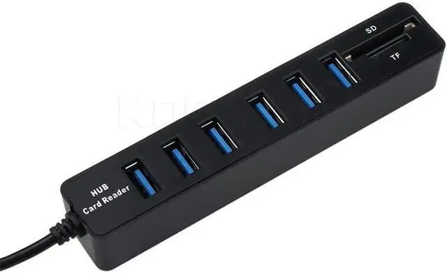 Alt view image 4 of 5 - USB Hub 3/6 Port Expander Hub High Speed Multi USB Splitter 2.0 Hub 3 Hub 3.0 Multiple USB3.0 TF SD Card Reader For PC