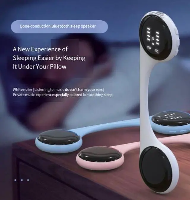 Alt view image 3 of 7 - wusu Bone conduction speaker headphones - Bluetooth audio accessory for noise reduction and sleep induction. White noise pillow for aiding sleep. Specifically designed for use under the pillow.