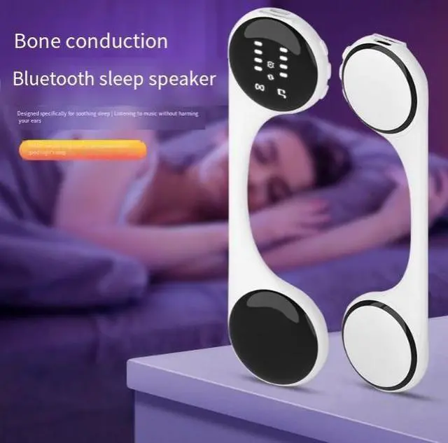 Alt view image 4 of 7 - wusu Bone conduction speaker headphones - Bluetooth audio accessory for noise reduction and sleep induction. White noise pillow for aiding sleep. Specifically designed for use under the pillow.