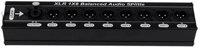 Alt view image 2 of 4 - wusu XLR 1-input 8-output Balanced Audio Distributor - Balanced Audio Splitter - 8-channel RCA splitter