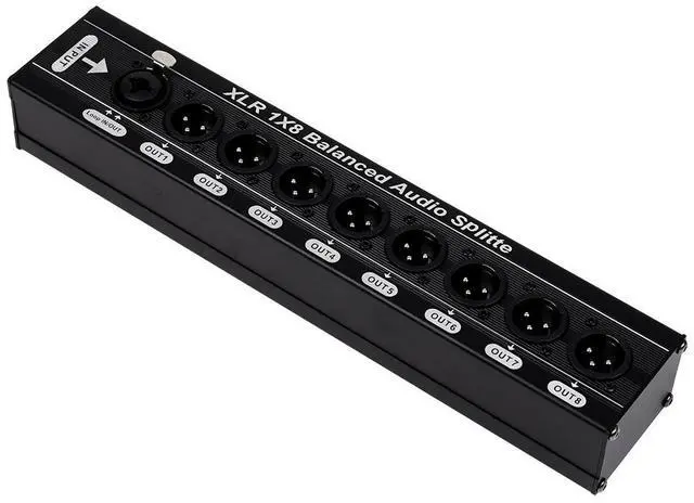 Alt view image 4 of 4 - wusu XLR 1-input 8-output Balanced Audio Distributor - Balanced Audio Splitter - 8-channel RCA splitter
