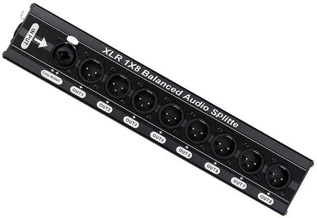 Alt view image 3 of 4 - wusu XLR 1-input 8-output Balanced Audio Distributor - Balanced Audio Splitter - 8-channel RCA splitter