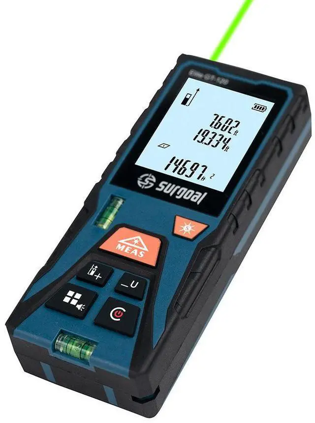 Alt view image 3 of 7 - wusu High-intensity green light laser rangefinder, handheld electronic ruler, measuring room length of 120 meters