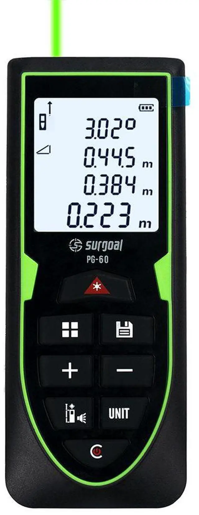 Main image of wusu Green laser rangefinder - 120m, rechargeable, handheld distance measuring laser measuring instrument for rooms, electronic ruler