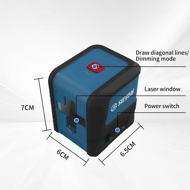 Alt view image 4 of 7 - Green light level gauge - 2-line high-precision plastic-covered laser level gauge
