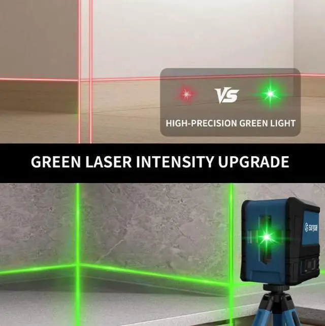 Alt view image 7 of 7 - Green light level gauge - 2-line high-precision plastic-covered laser level gauge