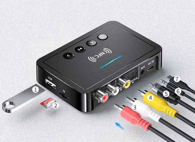Alt view image 3 of 5 - NFC Bluetooth Receiver 5.0 Bluetooth Transmitter FM All-in-One Bluetooth Adapter Compatible with Computers
