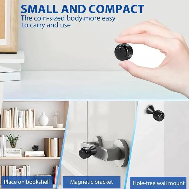 Alt view image 4 of 6 - Mini Hidden Camera, 1080P Small Nanny Cam for Home Security, 90 Days Battery Life, Auto Night Vision, Magnetic Installation, PIR Motion Detection with Alerts,Cloud Storage & Local SD Card Replay