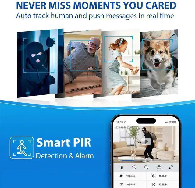 Alt view image 3 of 6 - Mini Hidden Camera, 1080P Small Nanny Cam for Home Security, 90 Days Battery Life, Auto Night Vision, Magnetic Installation, PIR Motion Detection with Alerts,Cloud Storage & Local SD Card Replay
