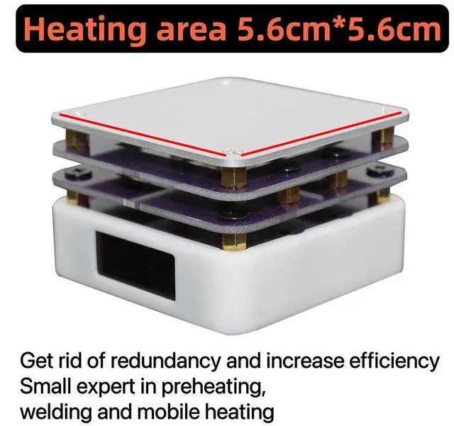 Alt view image 2 of 7 - PD Protocol 65W Mini Constant Temperature Heating Bench Preheater LED Display Screen Reflow Soldering Bench Welding Heating Bench