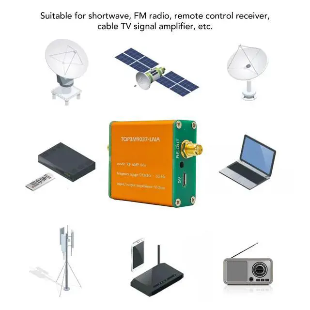 Alt view image 2 of 5 - 100k - 6GHz Signal Amplifier - Radio Signal Enhancer - Preamplifier - Golden Stream Signal Amplifier 100k - 6GHz radio amplifier with battery