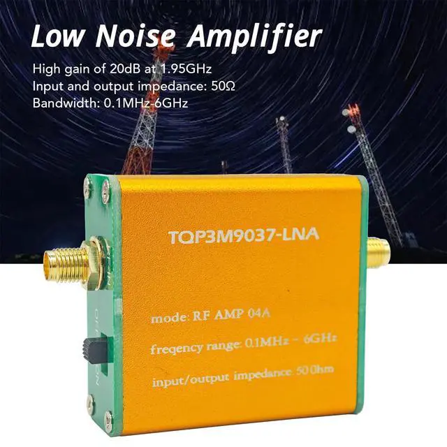 Alt view image 5 of 5 - 100k - 6GHz Signal Amplifier - Radio Signal Enhancer - Preamplifier - Golden Stream Signal Amplifier 100k - 6GHz radio amplifier with battery