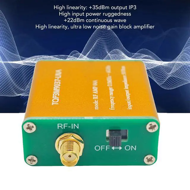 Alt view image 4 of 5 - 100k - 6GHz Signal Amplifier - Radio Signal Enhancer - Preamplifier - Golden Stream Signal Amplifier 100k - 6GHz radio amplifier with battery