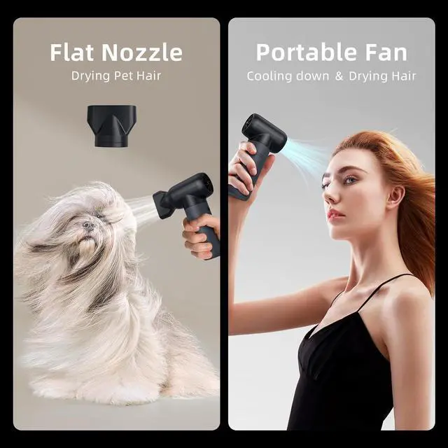 Alt view image 2 of 6 - Violent turbofan handheld small portable wireless charging hair dryer dust collector