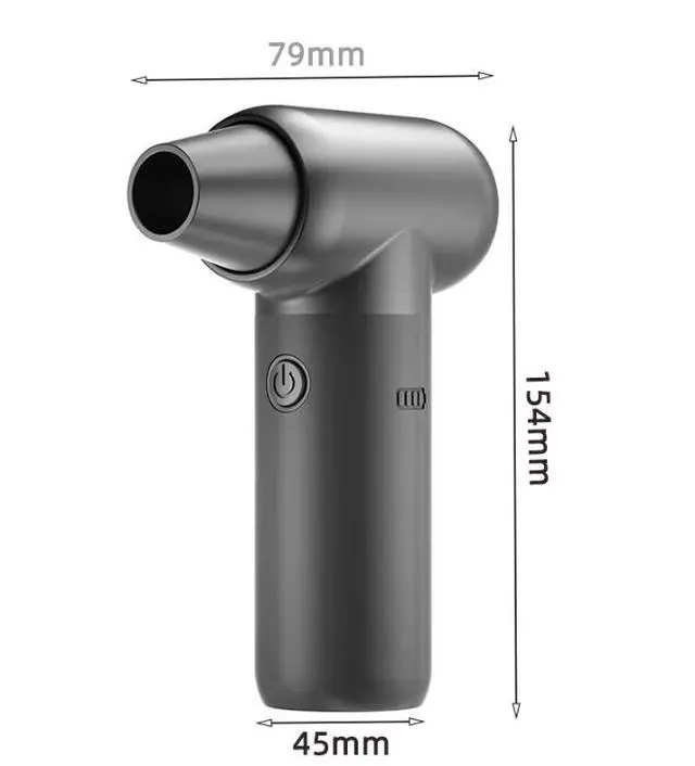 Alt view image 6 of 6 - Violent turbofan handheld small portable wireless charging hair dryer dust collector