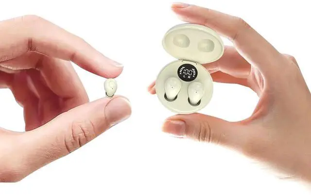 Main image of Invisible Small Hidden Mini Earbuds Wireless Bluetooth Tiny Ear Buds for Smaller Ears Soft In Ear Low-Profile Headphones ENC Noise Cancelling Discreet Small Earphones for iPhone Android Work Sleeping