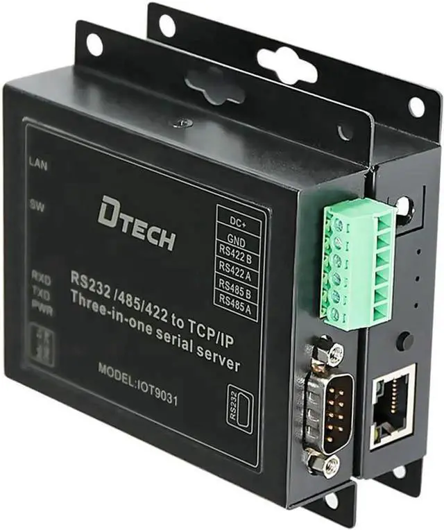 Alt view image 4 of 6 - wusu DTECH Serial to Ethernet Converter Adapter RS232 RS422 RS485 to TCP IP Device Server Supports DHCP DNS Modbus RTU/TCP 10/100M Power Over Ethernet POE