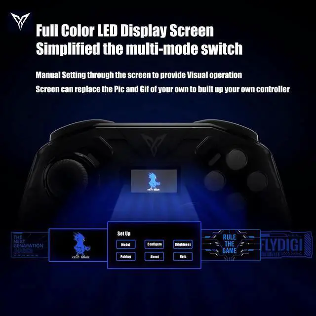 Alt view image 2 of 7 - Apex 3 Elite Gaming Controller, Innovative Force Feedback Trigger, Full-Color LED Display Screen, Hybrid 8 Direction D-Pad, Multi-Platform Controller for PC, Android, IOS, TV Box Ect. Gray