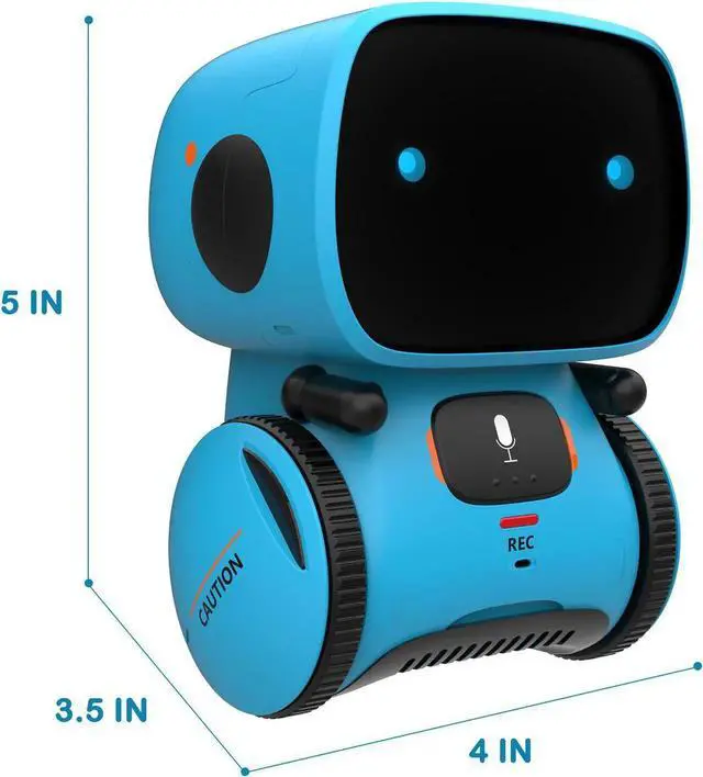 Alt view image 5 of 6 - Robot Toy for Kids, Interactive Voice Touch Controlled Smart Robotics with Singing, Dancing, Speech Recognition and Voice Recording, Idea Gift Toy for Babies Toddlers Children Kids - Blue