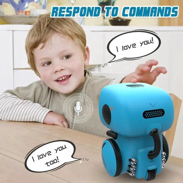 Alt view image 3 of 6 - Robot Toy for Kids, Interactive Voice Touch Controlled Smart Robotics with Singing, Dancing, Speech Recognition and Voice Recording, Idea Gift Toy for Babies Toddlers Children Kids - Blue