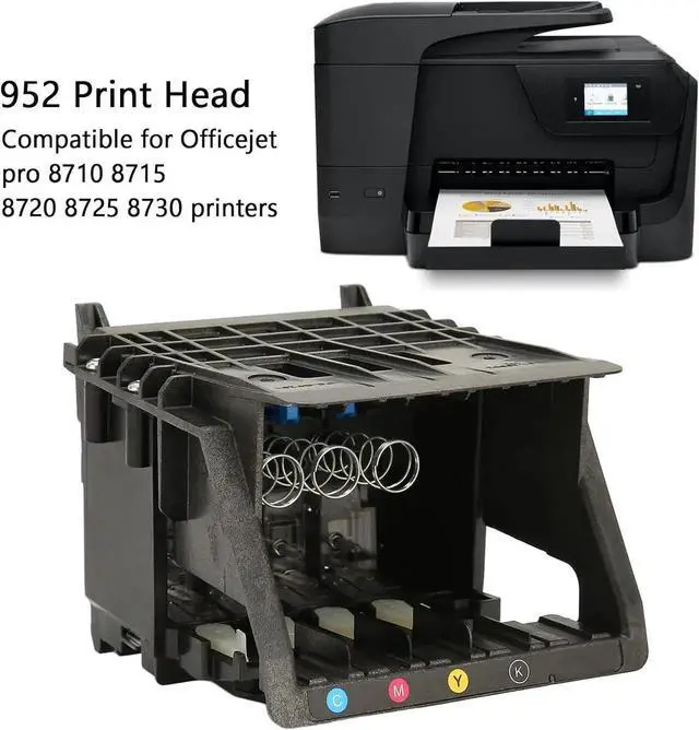 Alt view image 2 of 7 - Print Head Replacement for Officejet Pro 8710 8715 8720 8725 8730, Compact Structure Wear Resistant Nozzle Printer ABS Printhead Replacement Parts for
