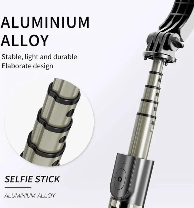 Alt view image 2 of 7 - Foldable Handheld Phone Gimbal Stabilizer with Extendable Bluetooth Selfie Stick and Tripod, Eliminate Shake to Keep Video Smooth, for Smartphones Vlog Youtuber Live Video TikTok (Black)