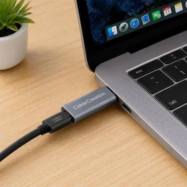 Alt view image 3 of 5 - CableCreation USB C Male to Female Adapter, USB 3.1 Type C Extension Convertor 10Gbps, Compatible with MacBook Pro, iPad Pro, Samsung DeX Station, Oculus Quest Link, Galaxy S9/S9+/S10/Note9 etc, Gray