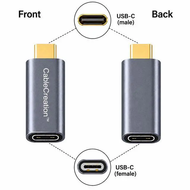 Alt view image 2 of 5 - CableCreation USB C Male to Female Adapter, USB 3.1 Type C Extension Convertor 10Gbps, Compatible with MacBook Pro, iPad Pro, Samsung DeX Station, Oculus Quest Link, Galaxy S9/S9+/S10/Note9 etc, Gray