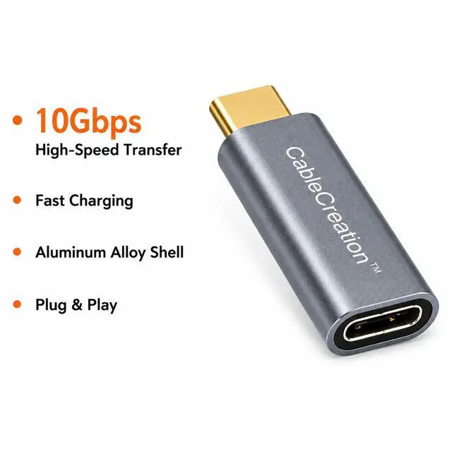 Alt view image 4 of 5 - CableCreation USB C Male to Female Adapter, USB 3.1 Type C Extension Convertor 10Gbps, Compatible with MacBook Pro, iPad Pro, Samsung DeX Station, Oculus Quest Link, Galaxy S9/S9+/S10/Note9 etc, Gray