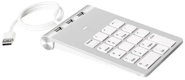 Alt view image 2 of 3 - USB 2.0 Digital Keyboard with HUB Multi-functional Finance Accounting Cashier Computer Universal Wired Silent Small Keyboard